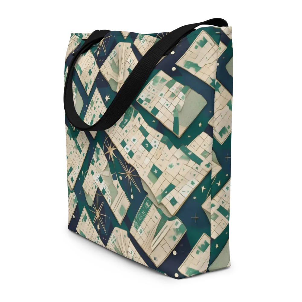 Celestial Cartography on Large Tote Bag W/ Pocket — Front