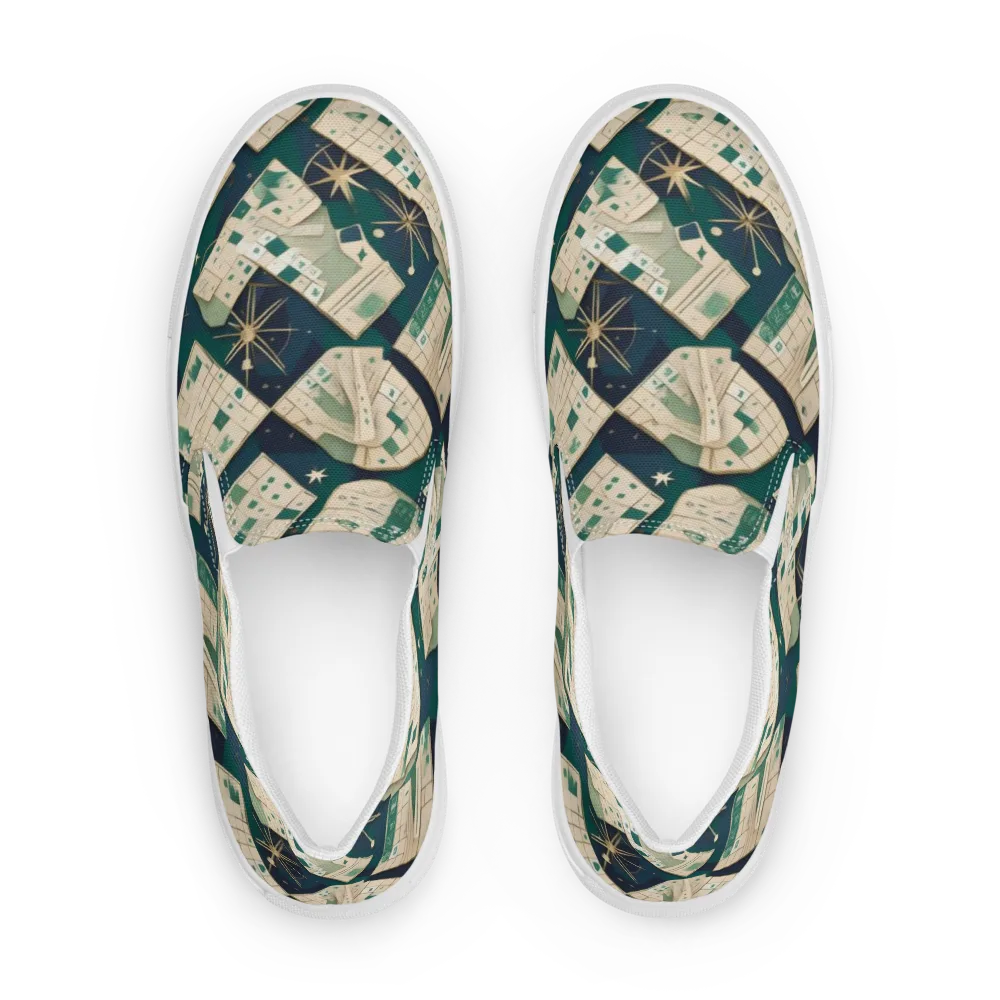 Celestial Cartography on Women's Slip-On Canvas Shoes — Front