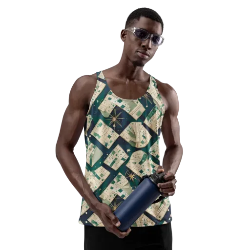 Celestial Cartography on a Men's Tank Top