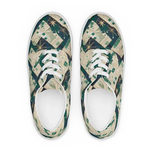 Celestial Cartography on a Men's Lace-Up Canvas Shoes