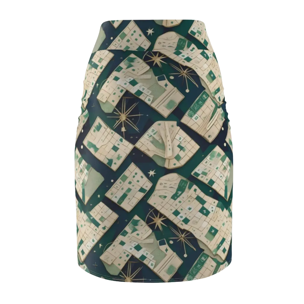 Celestial Cartography on Pencil Skirt — Back