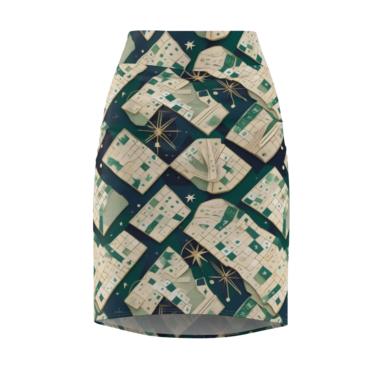 Celestial Cartography on Pencil Skirt — Front