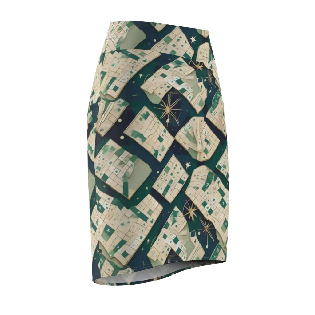 Celestial Cartography on Pencil Skirt — Front Side