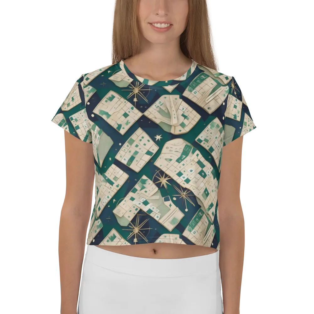 Celestial Cartography on Crop Tee — Front