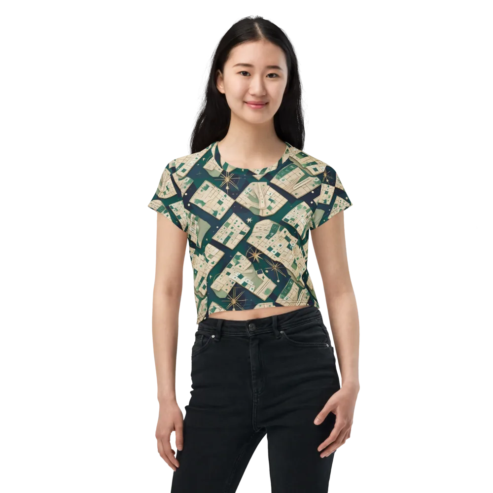 Celestial Cartography on Crop Tee — Front