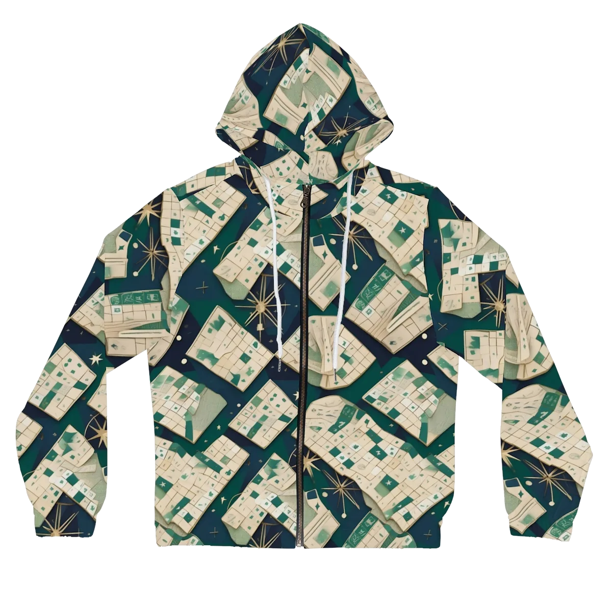 Celestial Cartography on Women's Full-Zip Hoodie — Front