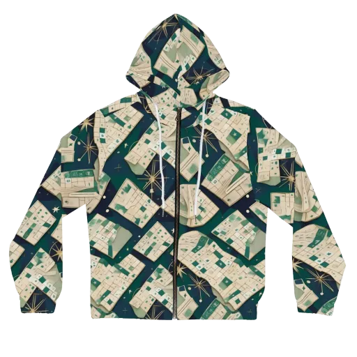 Celestial Cartography on a Women's Full-Zip Hoodie