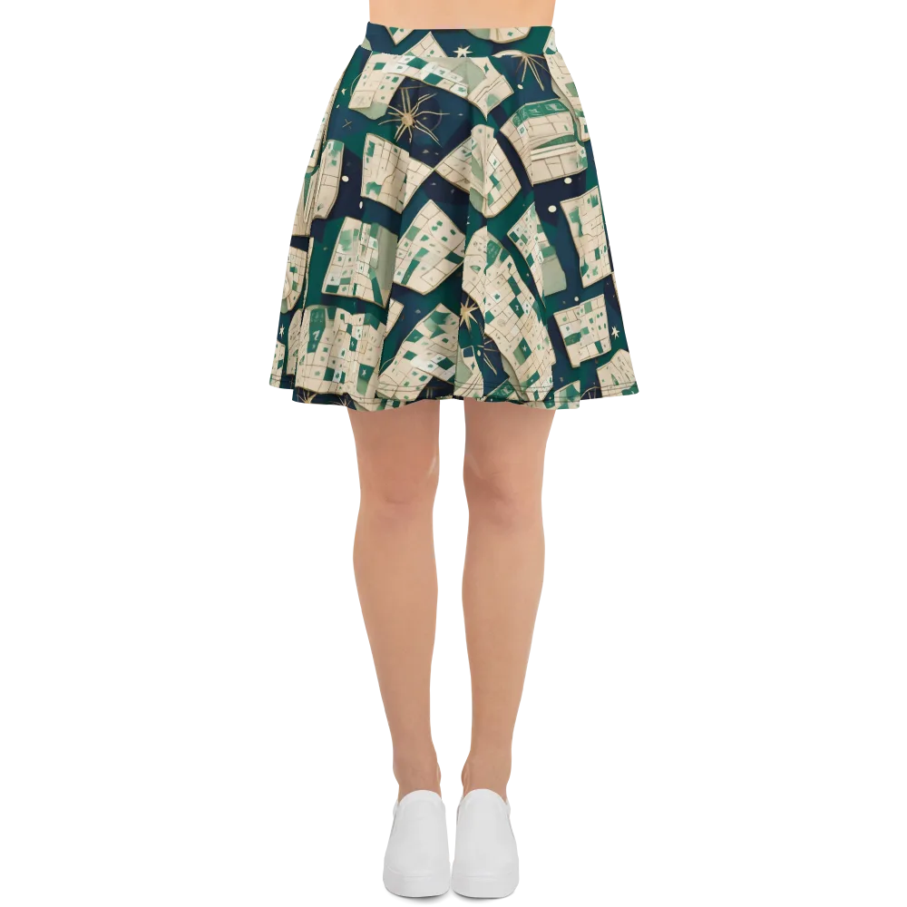 Celestial Cartography on Skater Skirt — Front