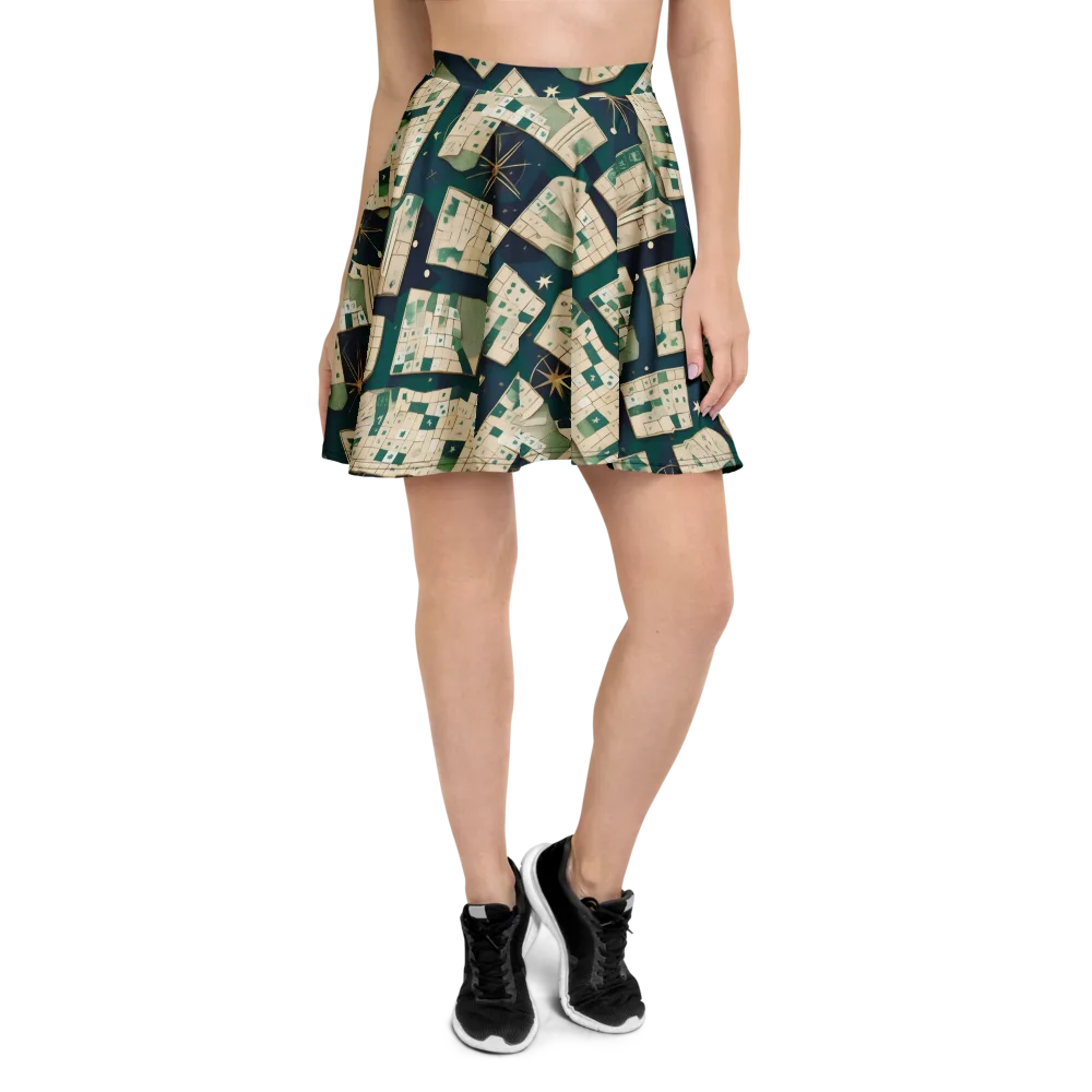 Celestial Cartography on Skater Skirt — Front
