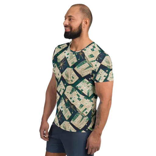 Celestial Cartography on a Men's Athletic T-Shirt