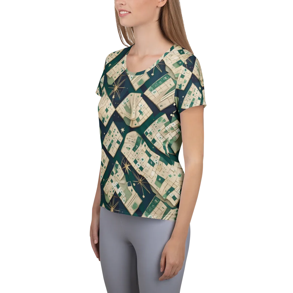 Celestial Cartography on Women's Athletic T-Shirt — Left
