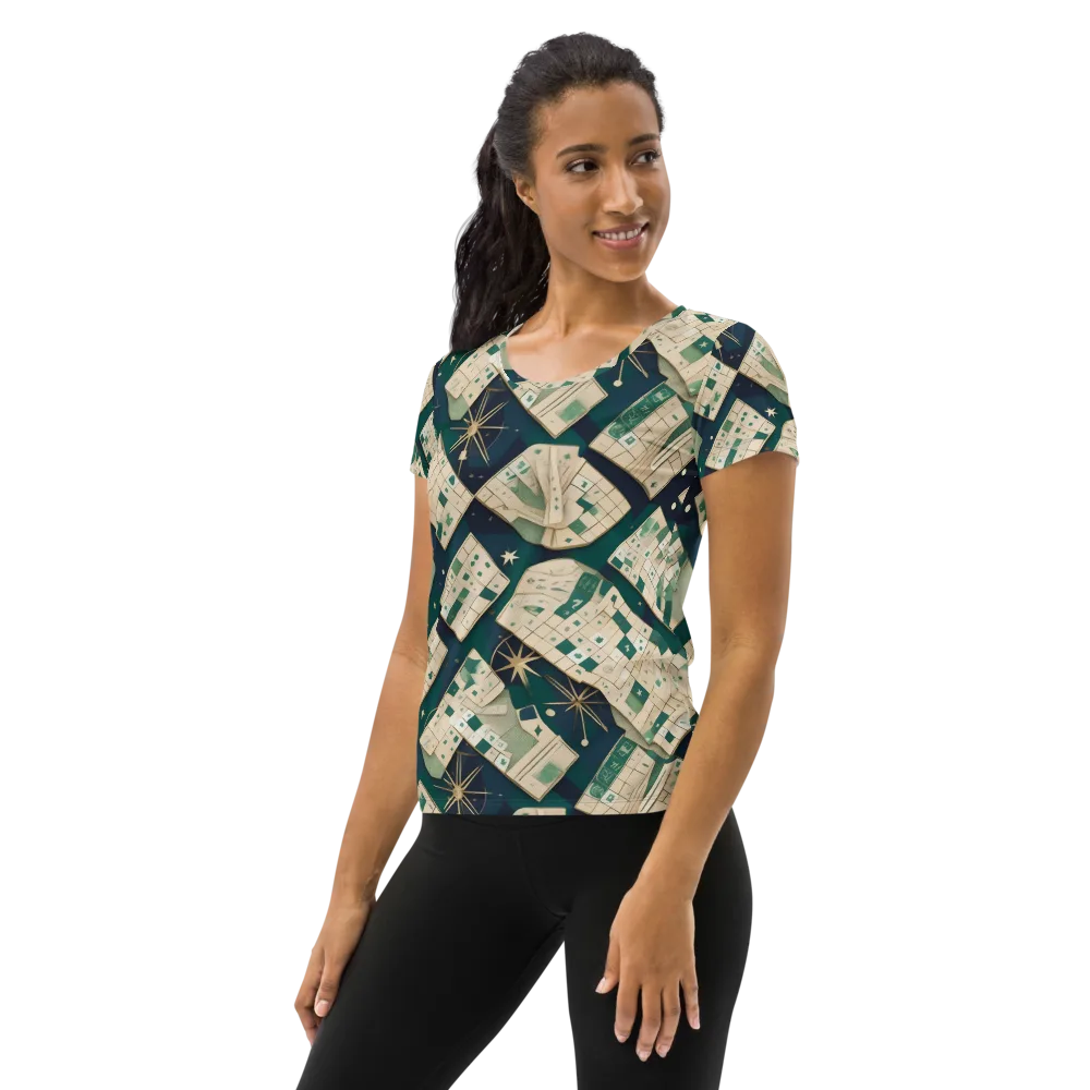 Celestial Cartography on Women's Athletic T-Shirt — Left