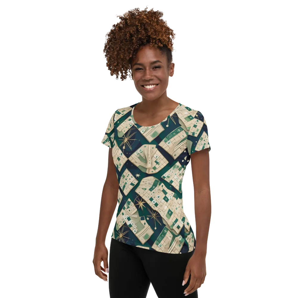 Celestial Cartography on Women's Athletic T-Shirt — Left