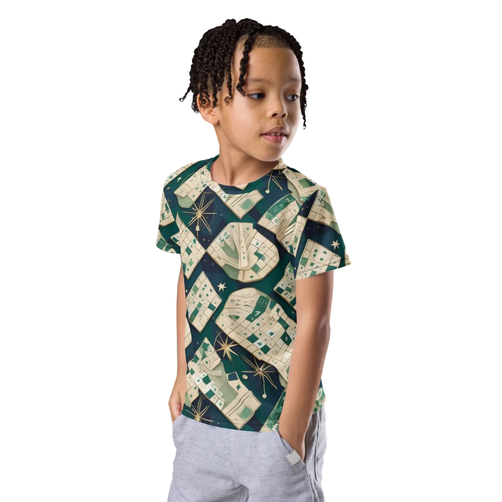 Celestial Cartography on Kids Crew Neck T-Shirt — Left Front