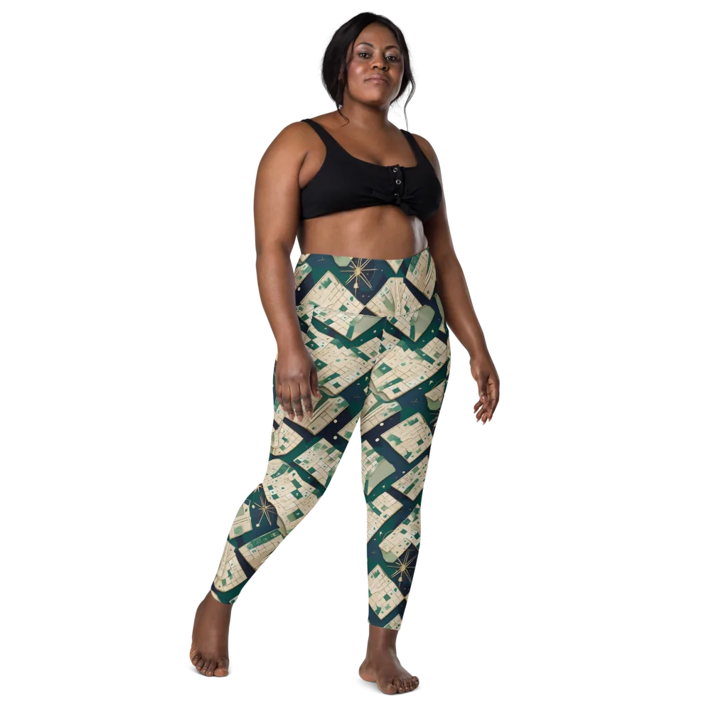 Celestial Cartography on Leggings with Pockets — Front