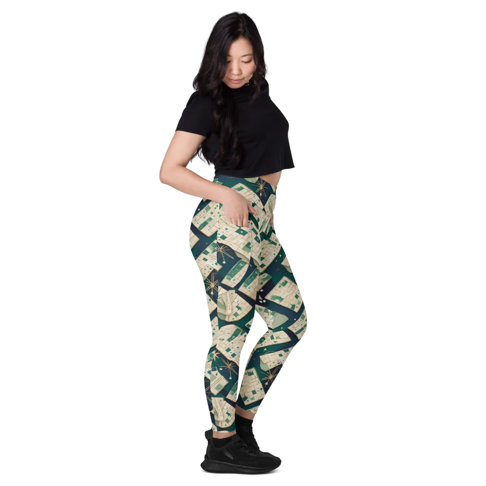 Celestial Cartography on Leggings with Pockets — Right