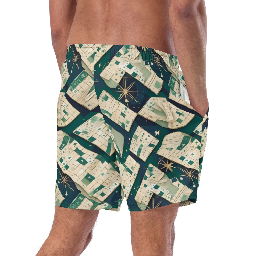 Celestial Cartography on Swim Trunks — Right Back