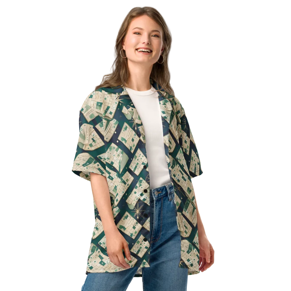 Celestial Cartography on Button Shirt — Front