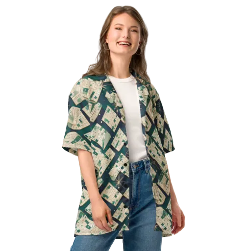 Celestial Cartography on a Button Shirt