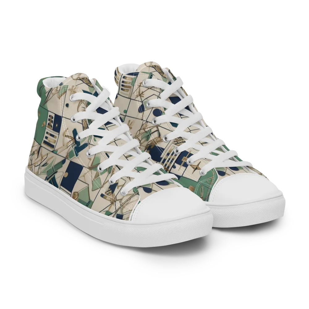 Gilded Toolkit on Men's High Top Canvas Shoes — Right Front