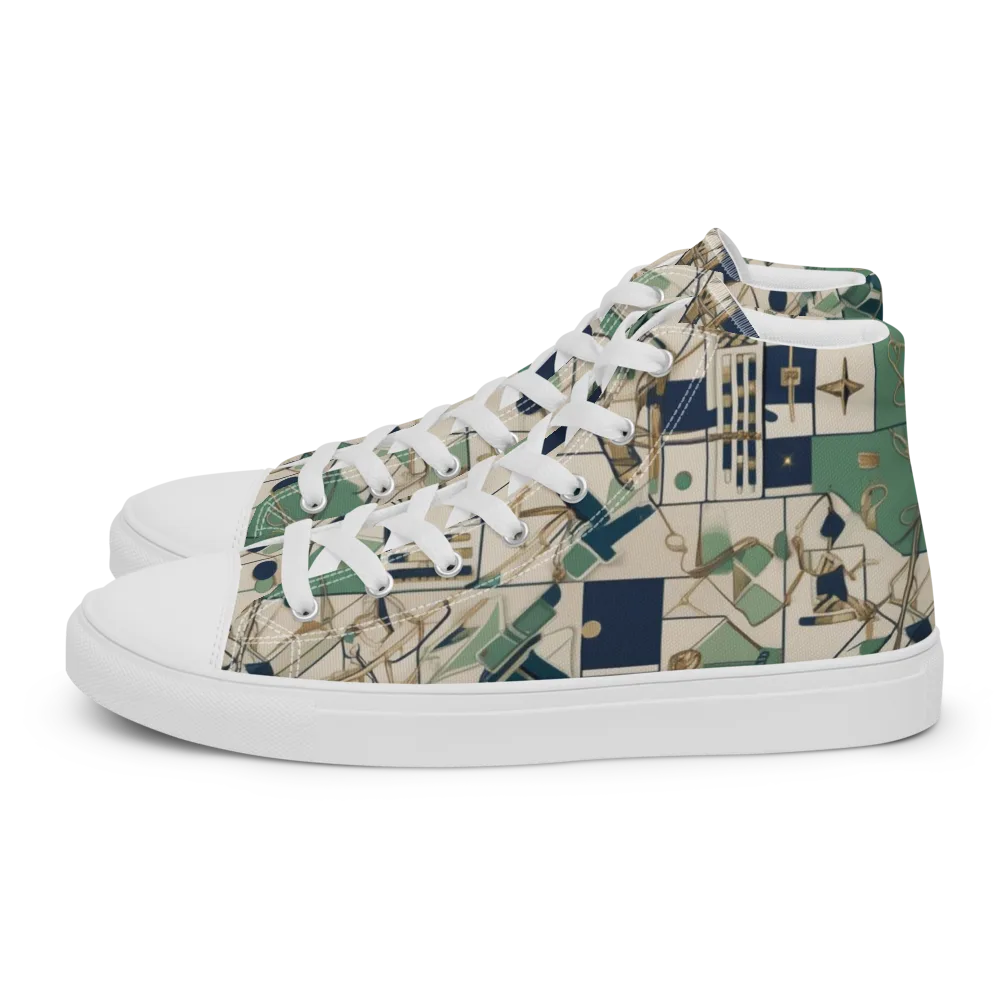 Gilded Toolkit on Men's High Top Canvas Shoes — Left