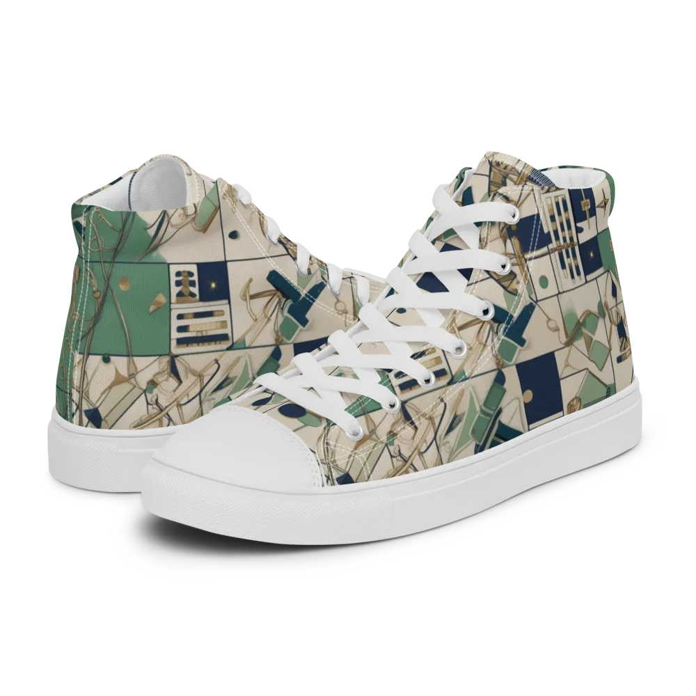 Gilded Toolkit on Men's High Top Canvas Shoes — Left