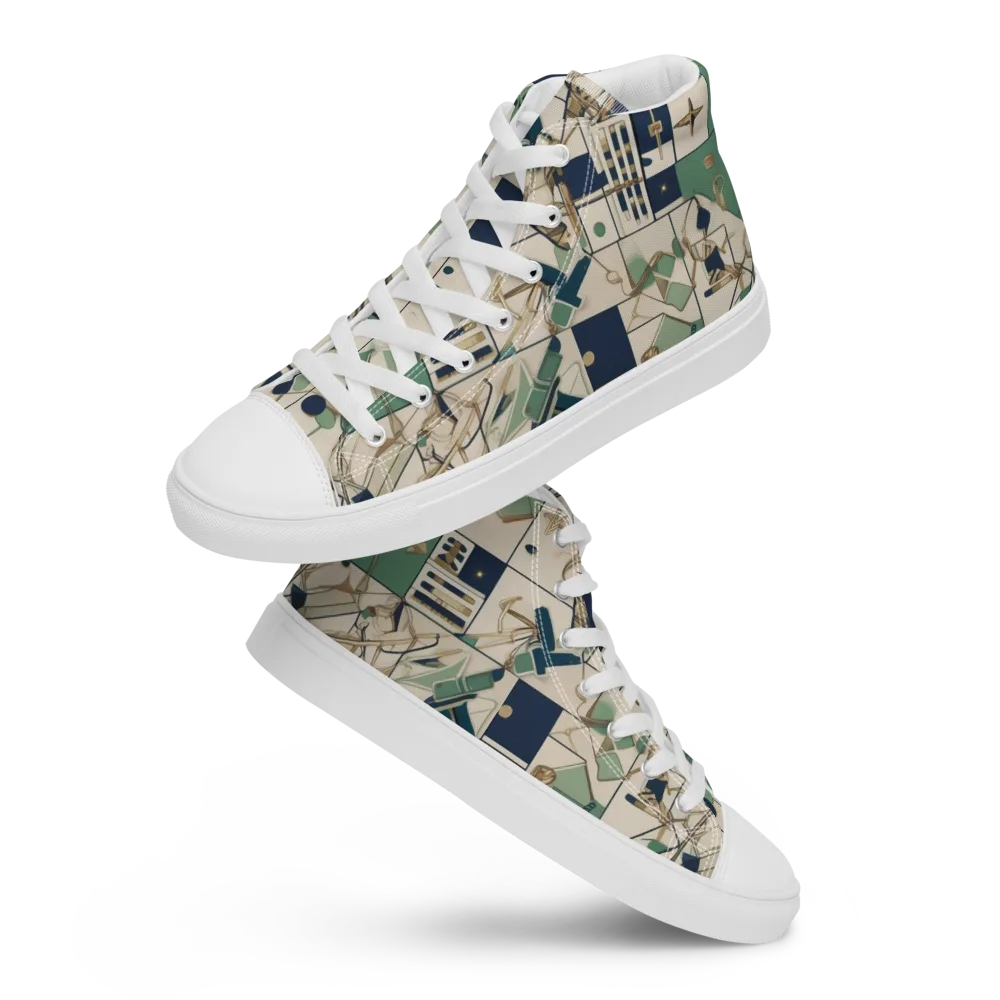 Gilded Toolkit on Men's High Top Canvas Shoes — Front