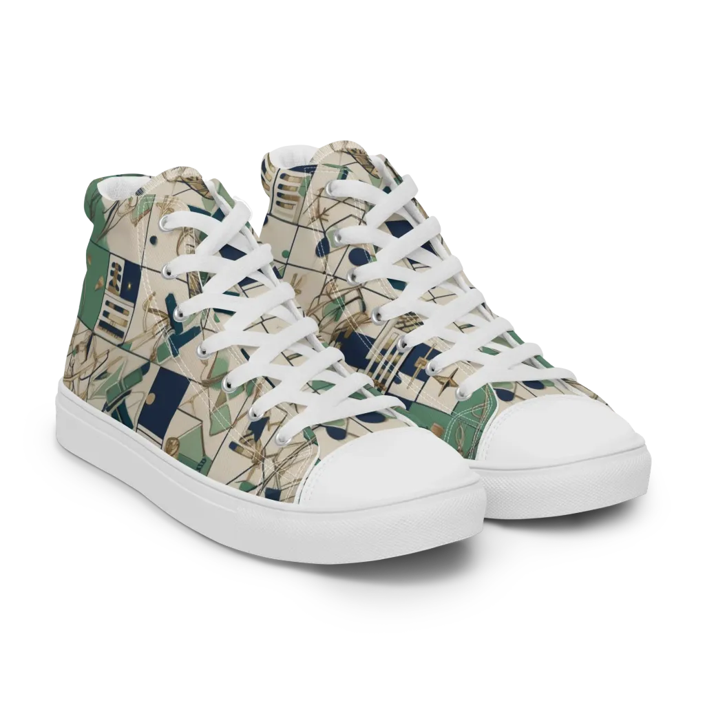 Gilded Toolkit on Women's High Top Canvas Shoes — Right Front