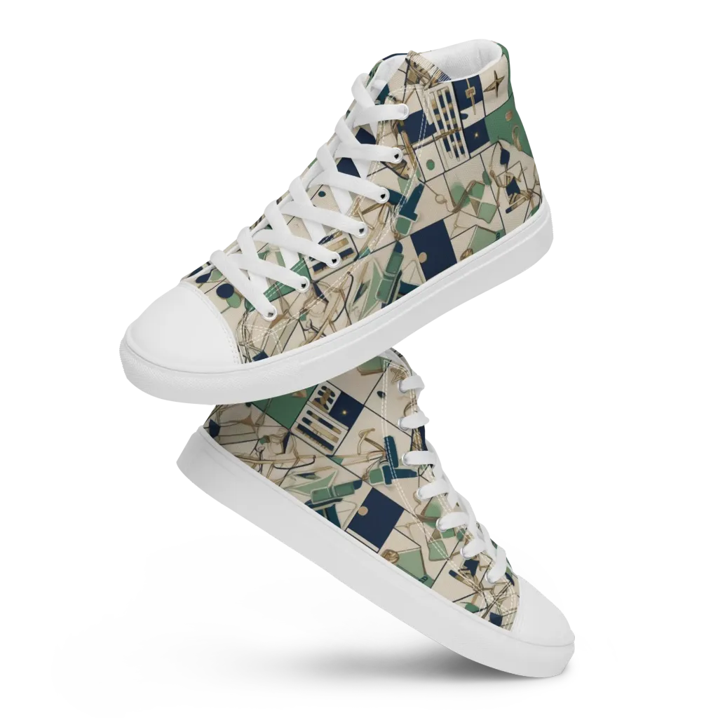 Gilded Toolkit on Women's High Top Canvas Shoes — Front
