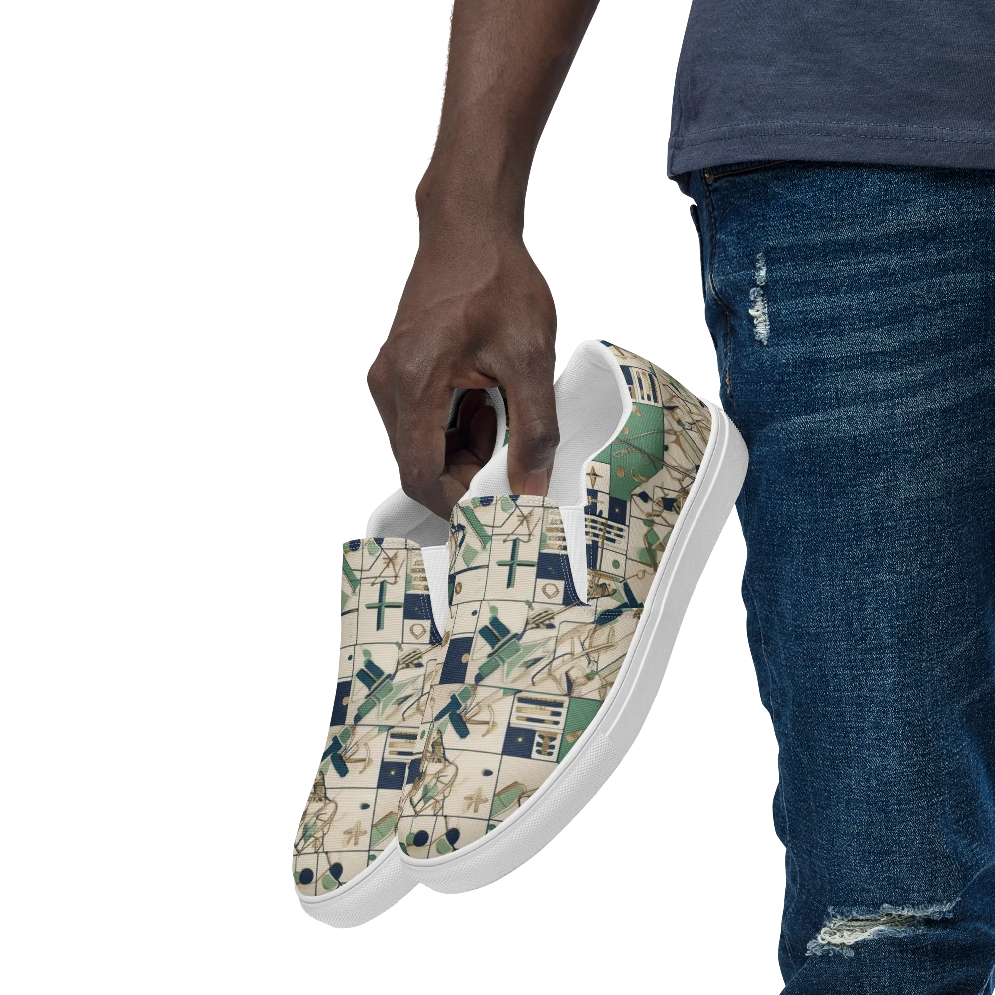 Gilded Toolkit on Men's Slip-On Canvas Shoes — Left Front