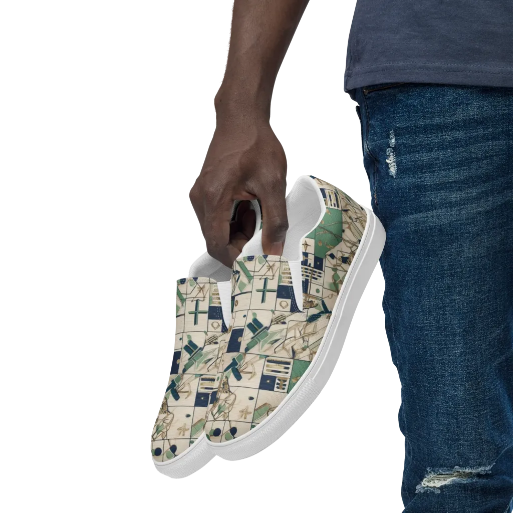 Gilded Toolkit on Men's Slip-On Canvas Shoes — Left Front