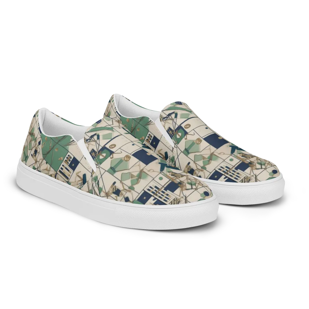 Gilded Toolkit on Women's Slip-On Canvas Shoes — Right Front