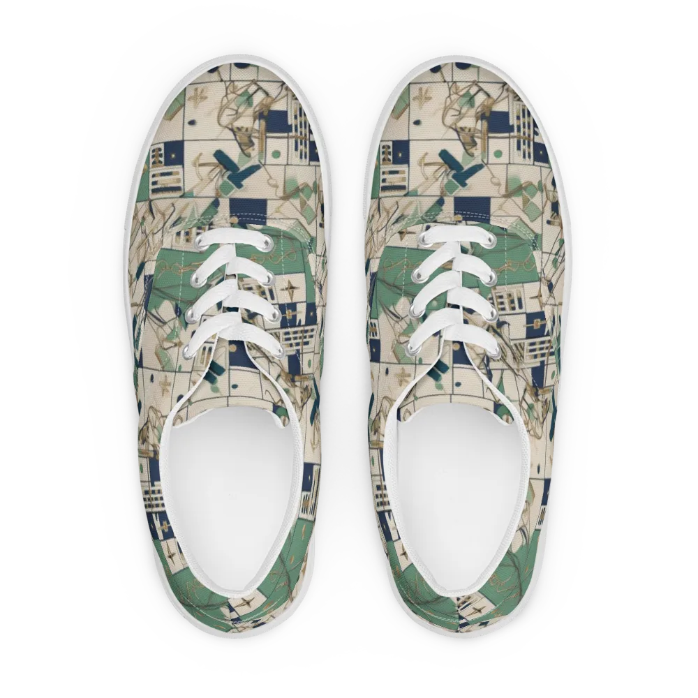 Gilded Toolkit on Men's Lace-Up Canvas Shoes — Front