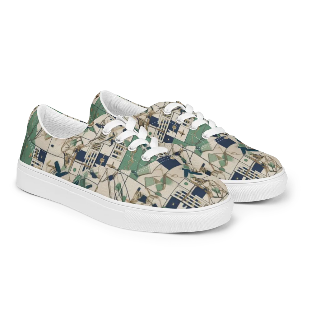 Gilded Toolkit on Men's Lace-Up Canvas Shoes — Right Front