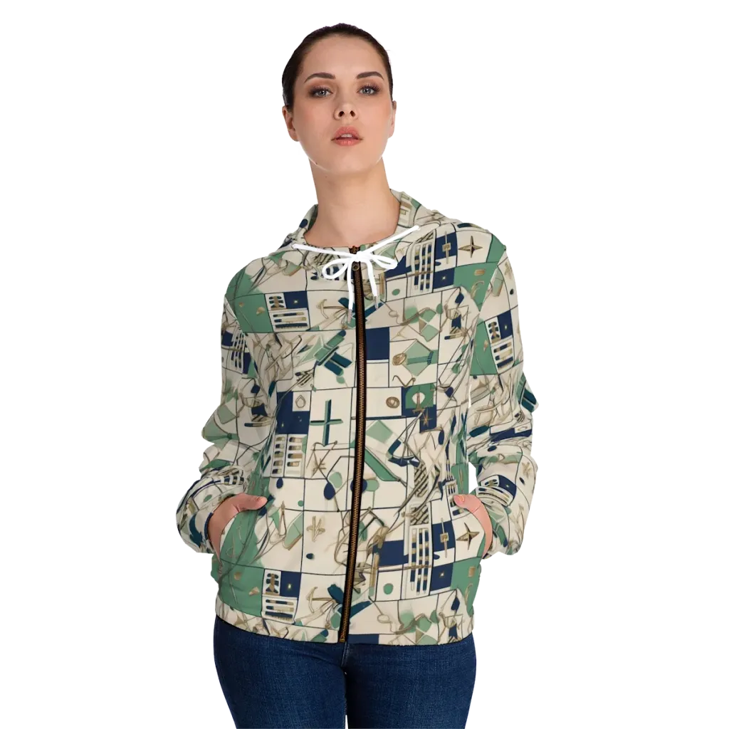 Gilded Toolkit on Women's Full-Zip Hoodie — Front On Person