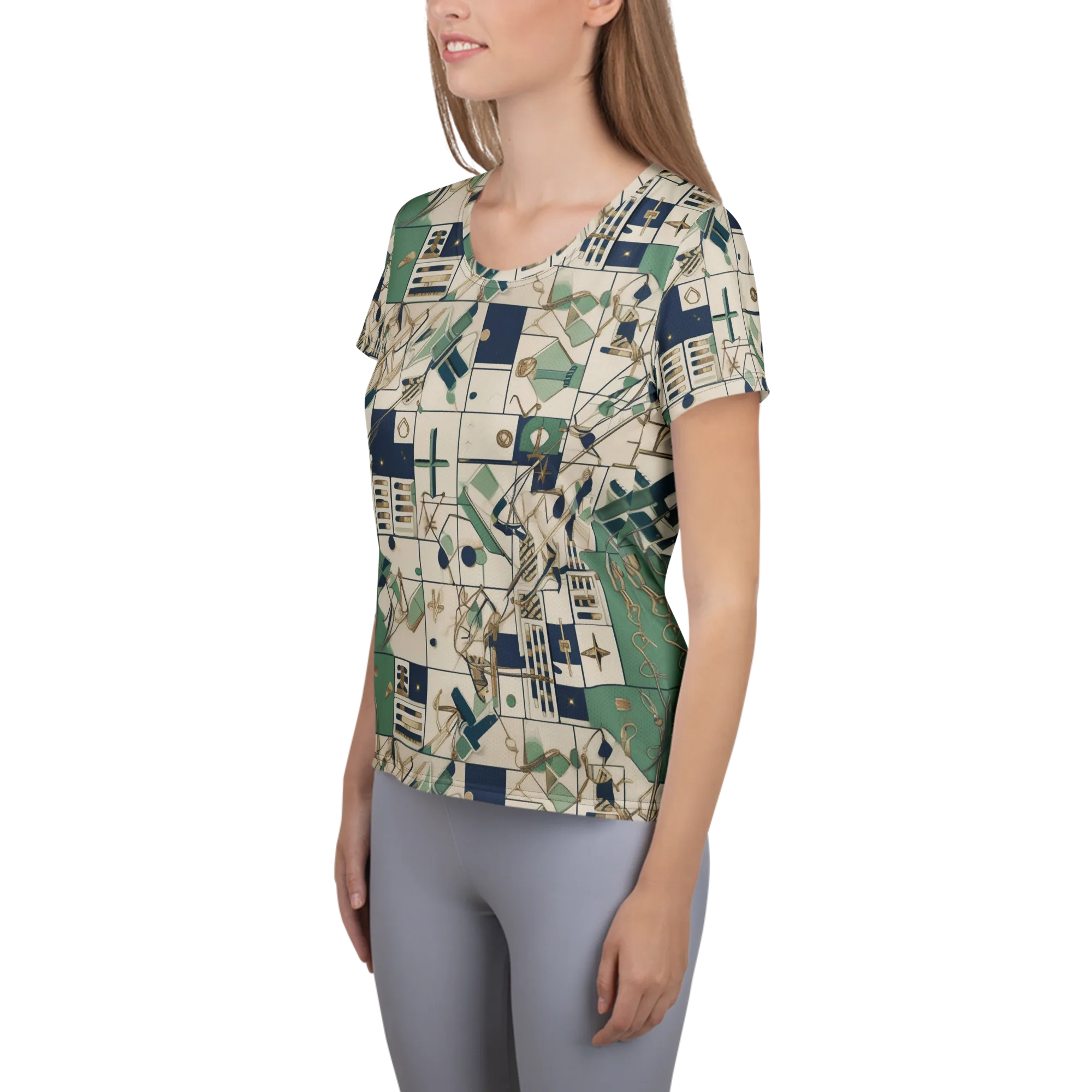 Gilded Toolkit on Women's Athletic T-Shirt — Left