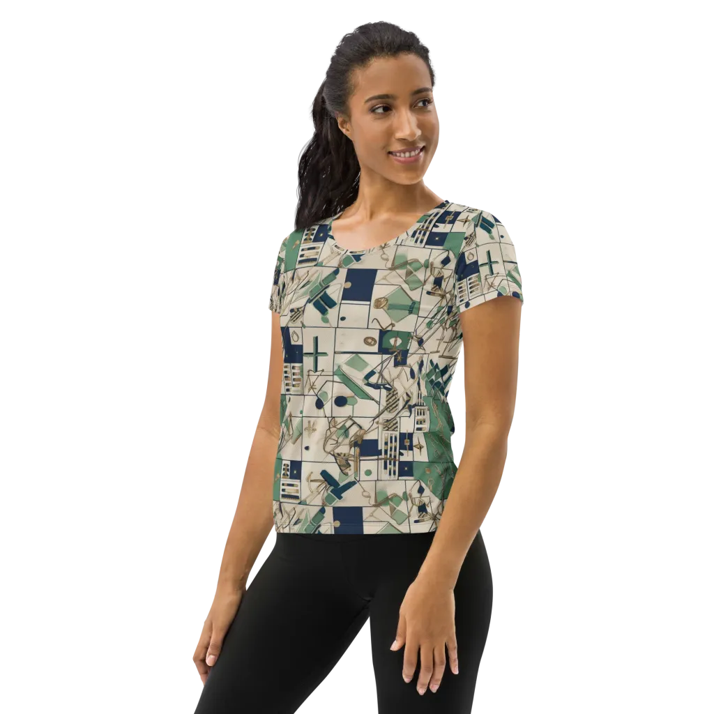 Gilded Toolkit on Women's Athletic T-Shirt — Left