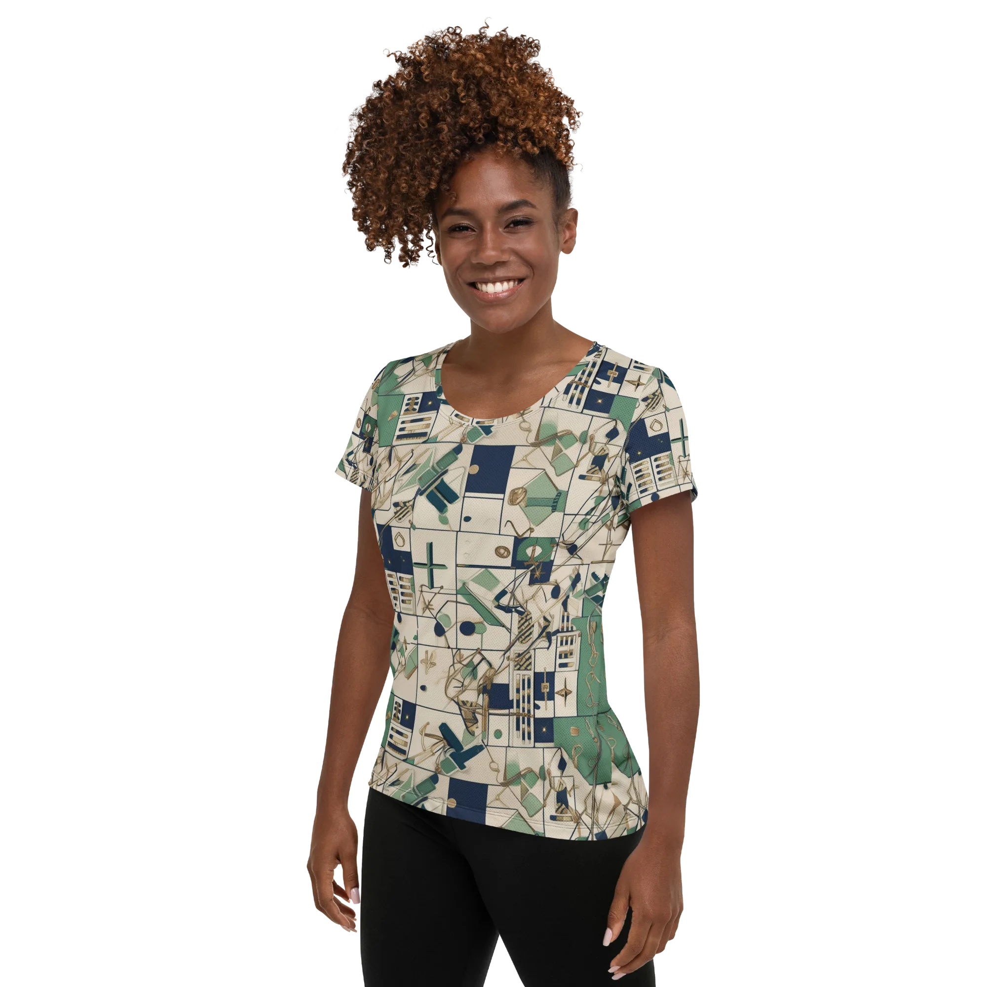 Gilded Toolkit on Women's Athletic T-Shirt — Left