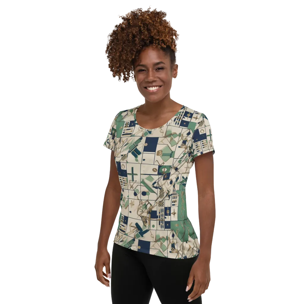 Gilded Toolkit on Women's Athletic T-Shirt — Left