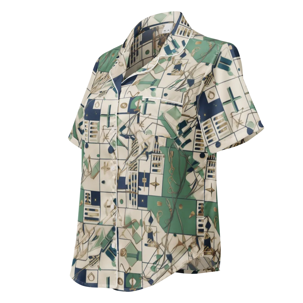 Gilded Toolkit on Women's Short Sleeve Pajama Top — Left Front