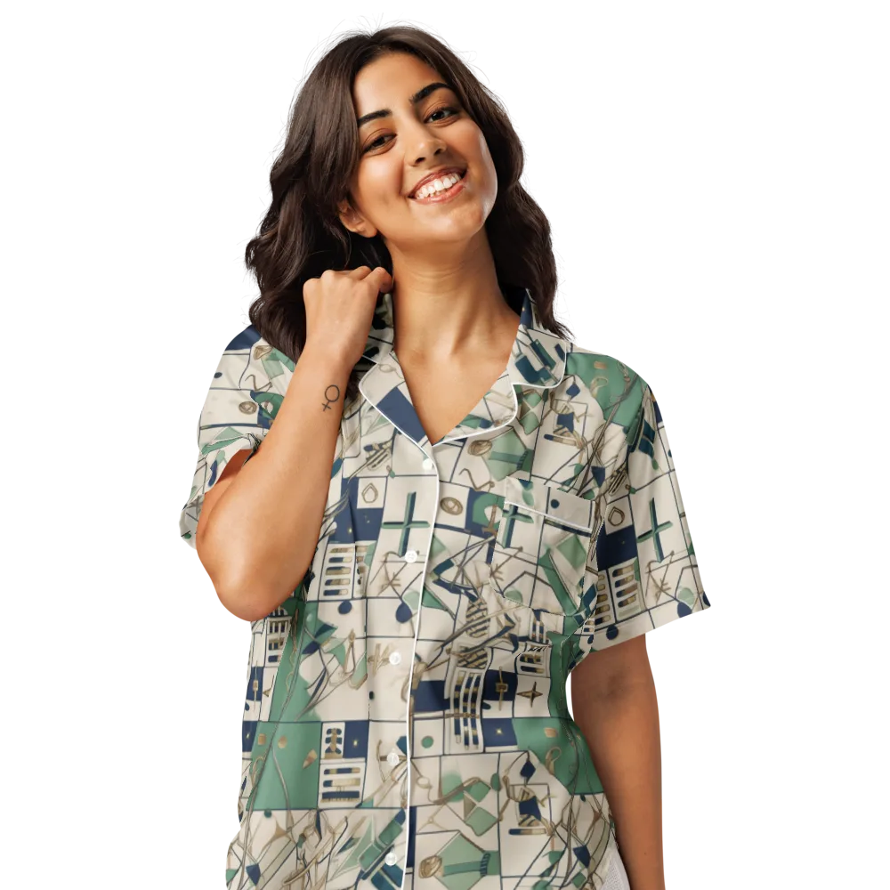 Gilded Toolkit on Women's Short Sleeve Pajama Top — Front