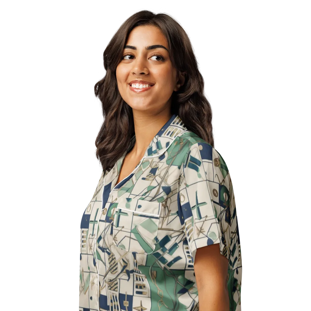 Gilded Toolkit on Women's Short Sleeve Pajama Top — Left Front