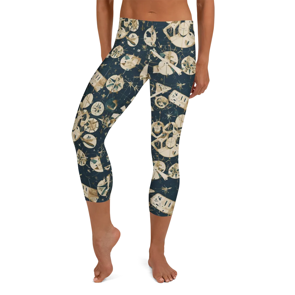 Celestial Instrument on Capri Leggings — Front