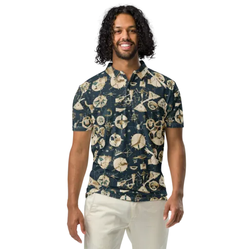 Celestial Instrument on a Men's Slim Fit Polo Shirt