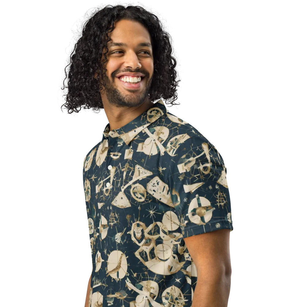 Celestial Instrument on Men's Slim Fit Polo Shirt — Left Front