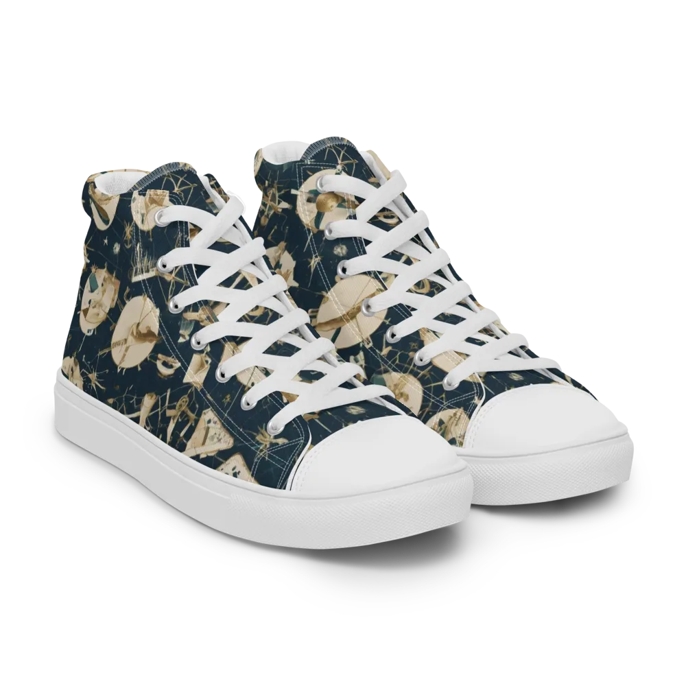 Celestial Instrument on Women's High Top Canvas Shoes — Right Front