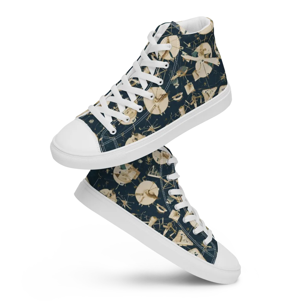 Celestial Instrument on Women's High Top Canvas Shoes — Front