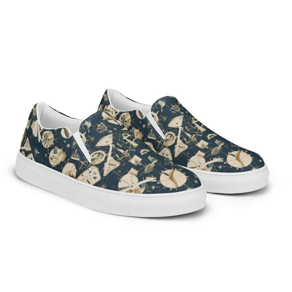 Celestial Instrument on Men's Slip-On Canvas Shoes — Right Front