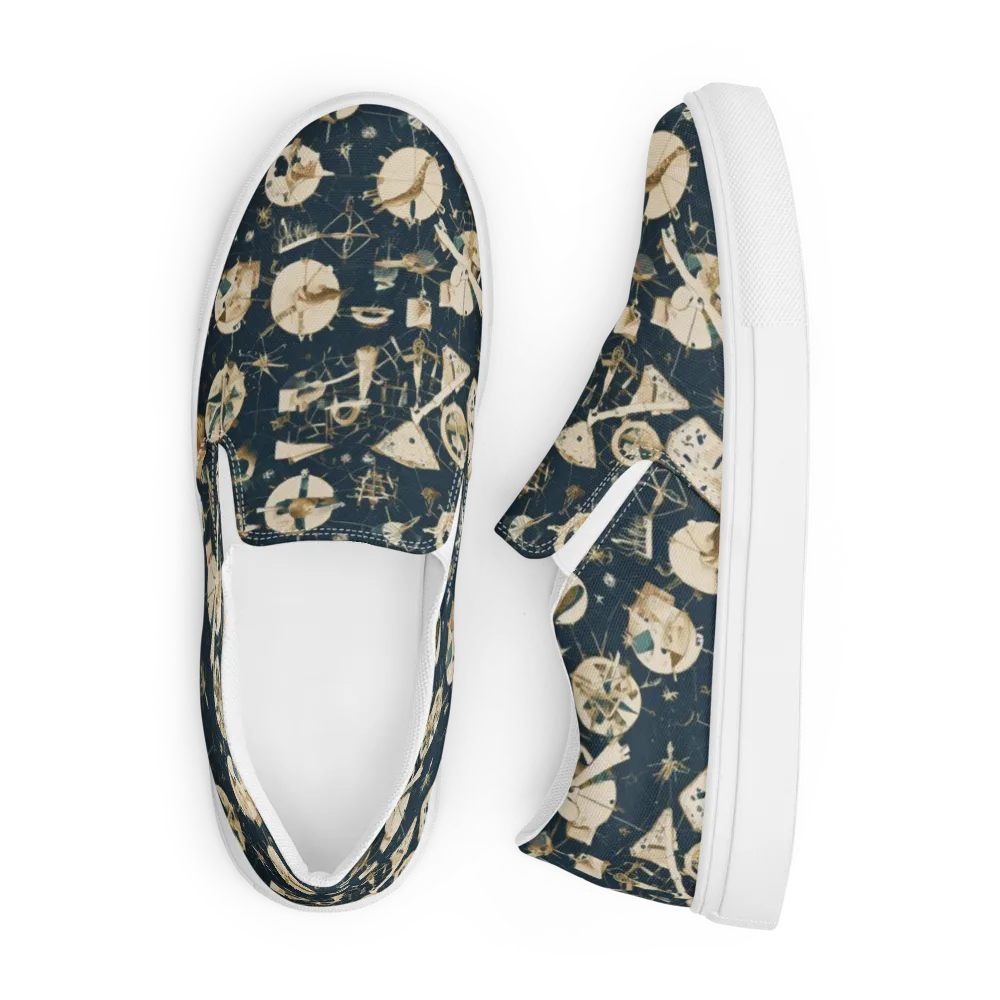 Celestial Instrument on Men's Slip-On Canvas Shoes — Front