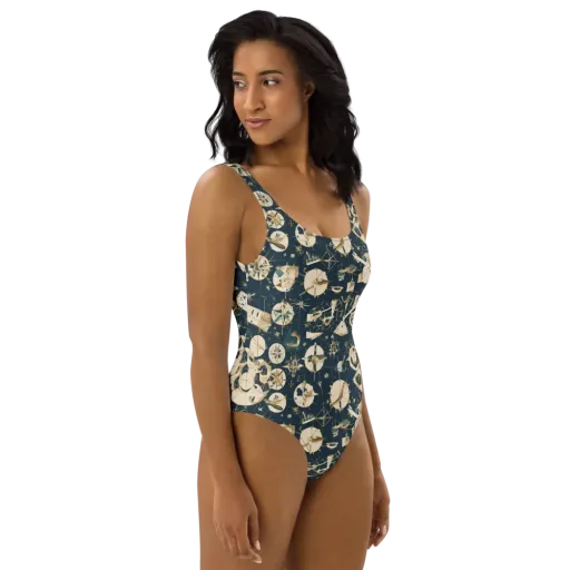Celestial Instrument on a One-Piece Swimsuit
